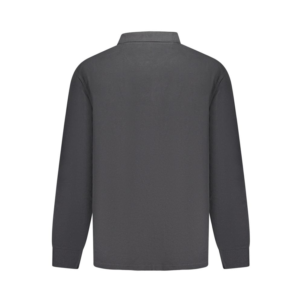 Black Cotton Men Polo Shirt