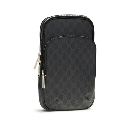 Black Polyurethane Shoulder Bag