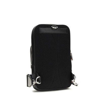 Black Polyurethane Shoulder Bag