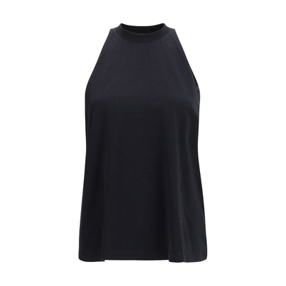 Black Cotton Sleeveles T-Shirt