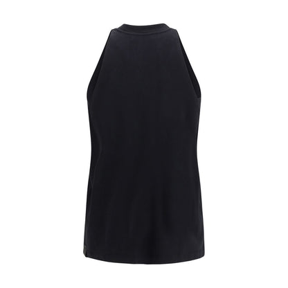 Black Cotton Sleeveles T-Shirt