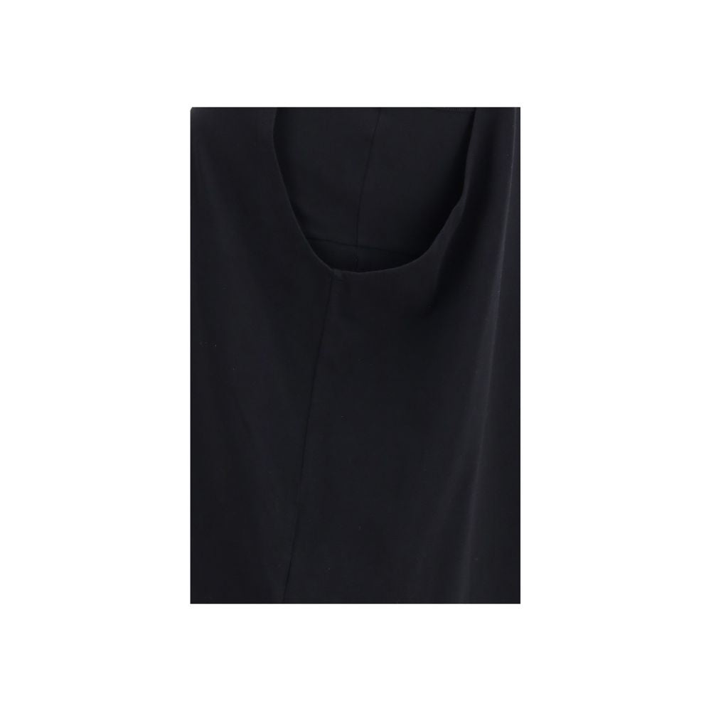 Black Cotton Sleeveles T-Shirt