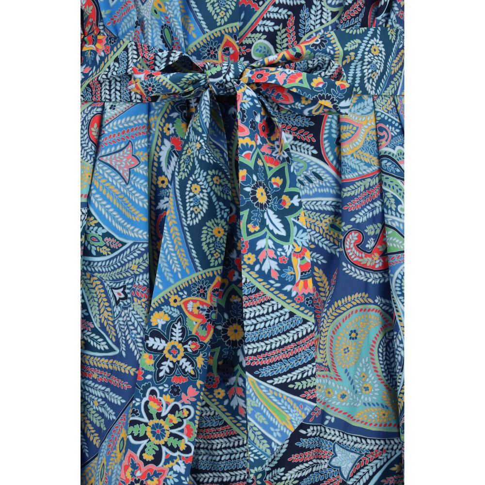 Blue Cotton Casual Dress