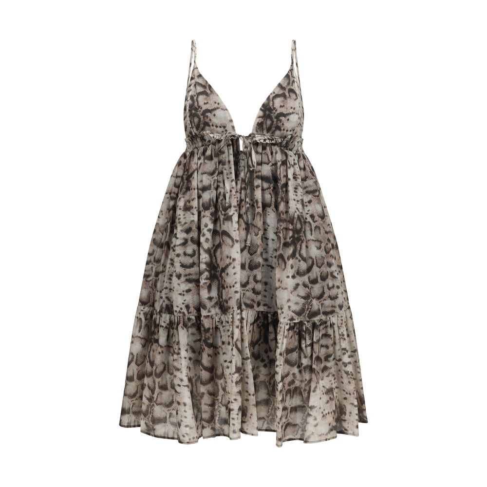Beige Cotton Casual Dress