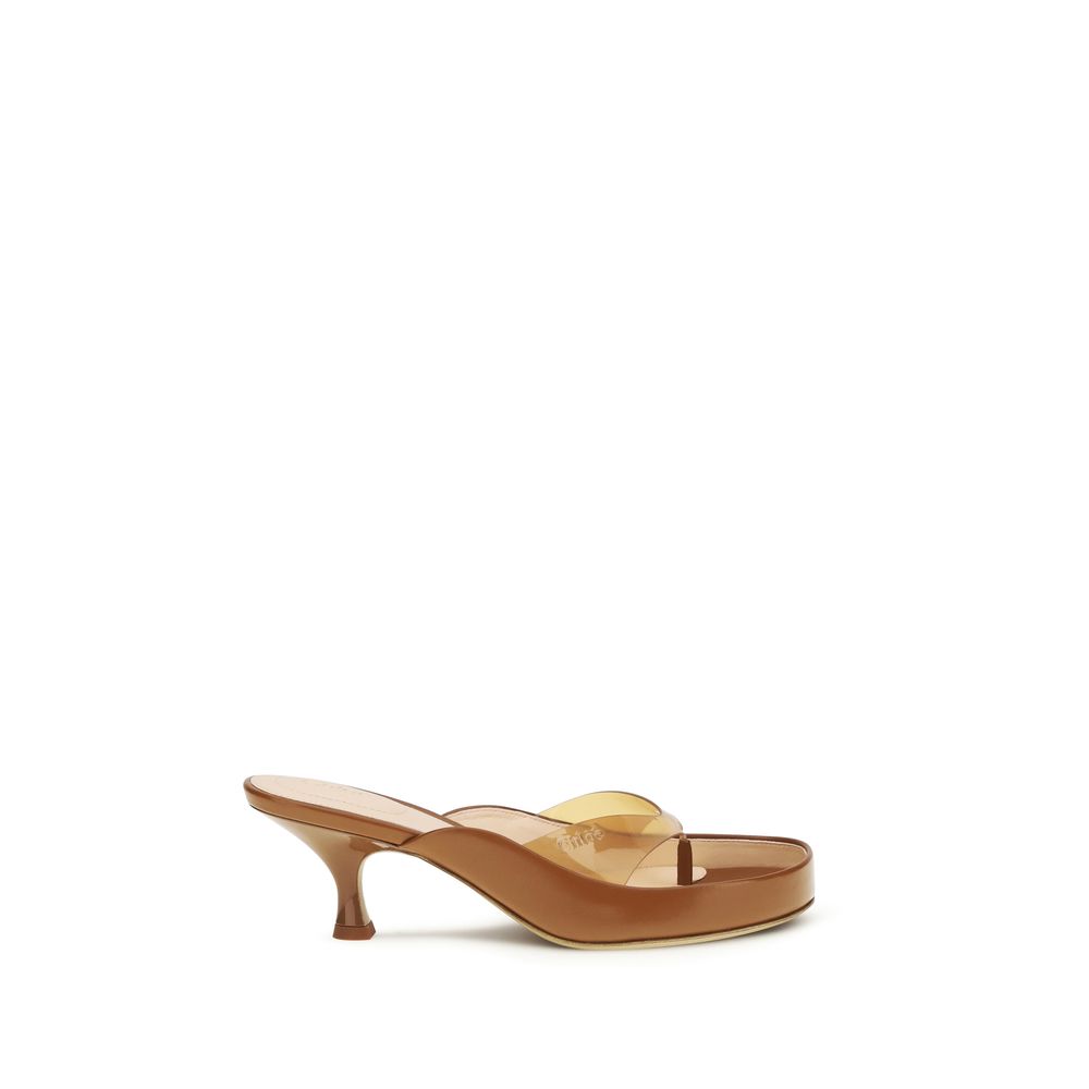 Brown Calf Leather Bos Taurus Stiletto Heel Sandals
