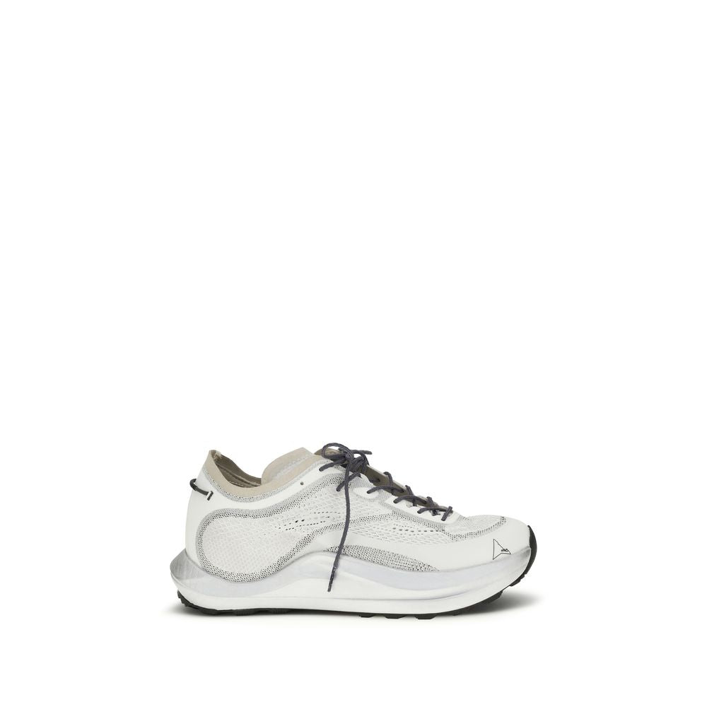 White Fabric Athletic Sneakers