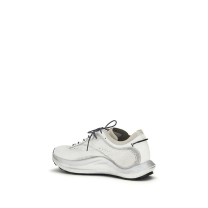 White Fabric Athletic Sneakers