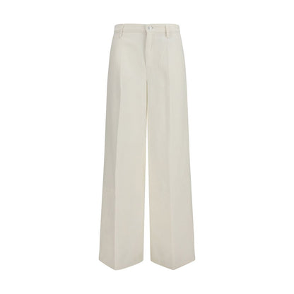 White Cotton Casual Pants