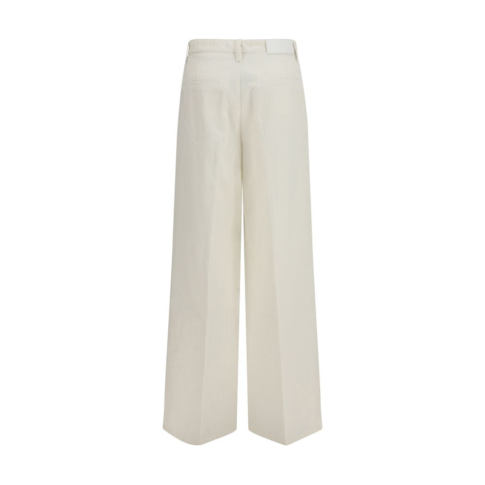 White Cotton Casual Pants