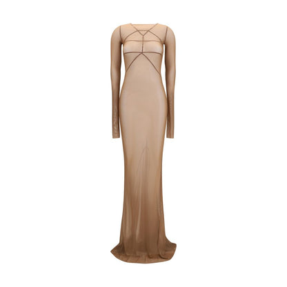 Brown Polyamide Casual Dress