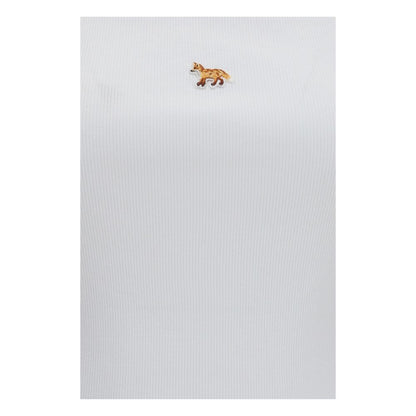 White Cotton Sleeveles T-Shirt