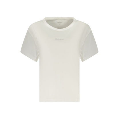 White Cotton Women T-Shirt