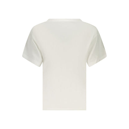 White Cotton Women T-Shirt