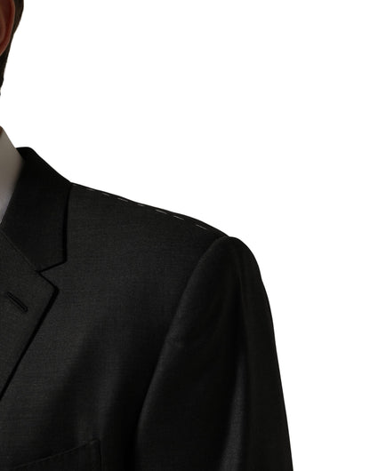 Black Wool 2 Buttons Formal 3 Piece Men Suit