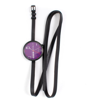 Black Leather Dress Watch