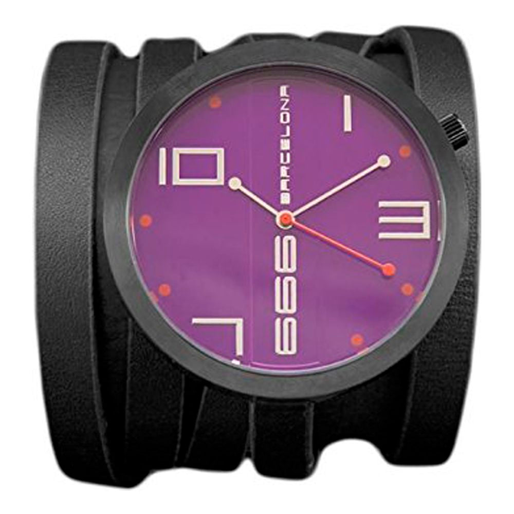 Black Leather Dress Watch