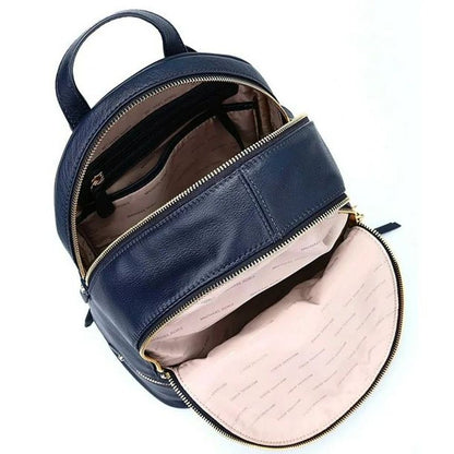 Blue Leather Backpack