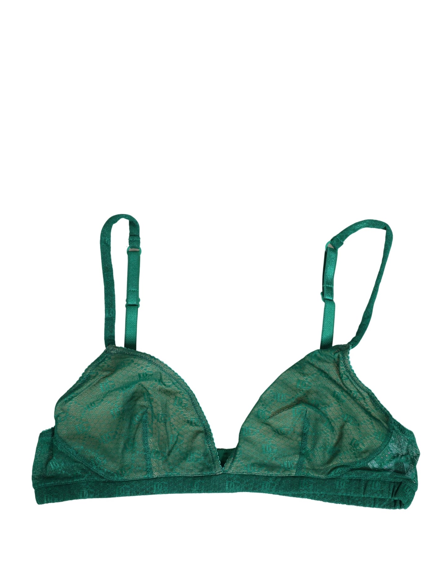 Green Nylon Stretch Soft Cup Brassiere Underwear