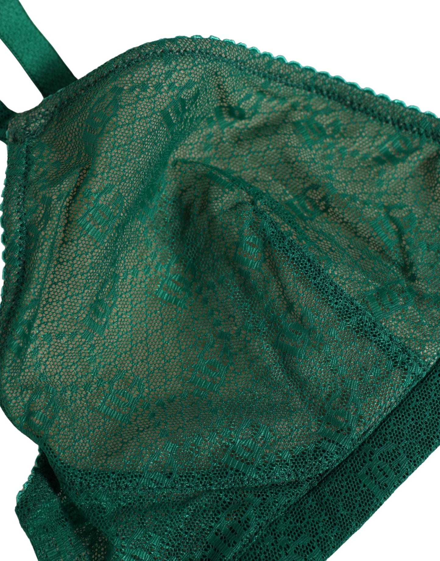 Green Nylon Stretch Soft Cup Brassiere Underwear
