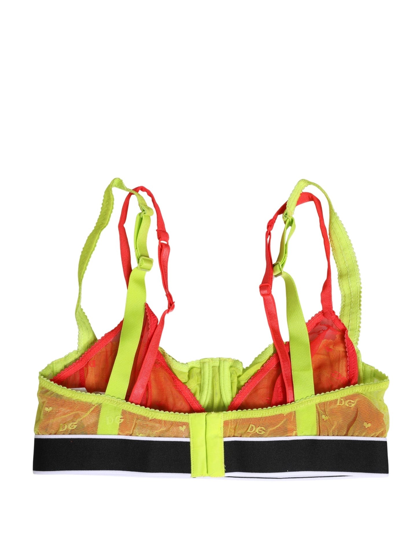 Yellow Nylon Layered Lace Balconnet Bra Underwear