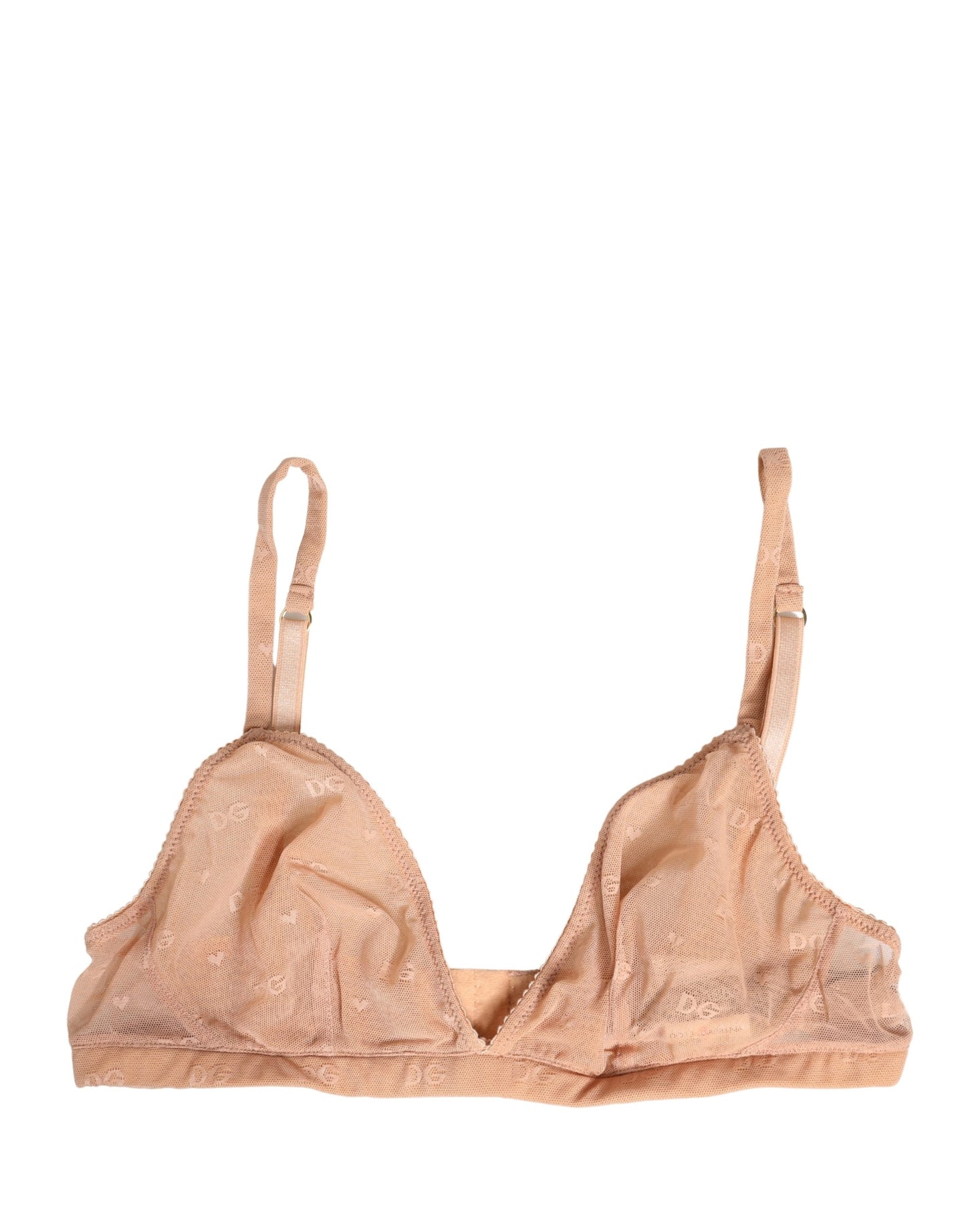 Beige Nylon Stretch Soft Cup Brassiere Underwear