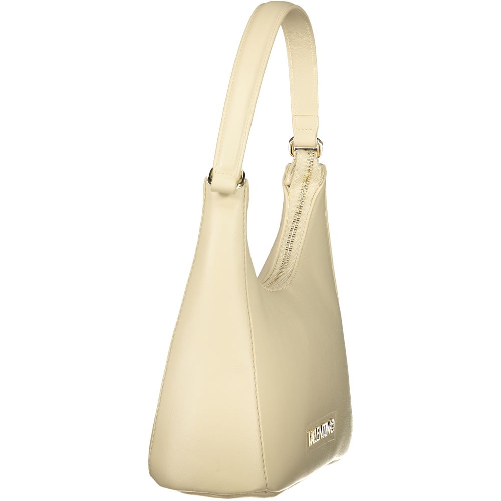 Beige Polyurethane Womens Bag with Handle and Adjustable Strap