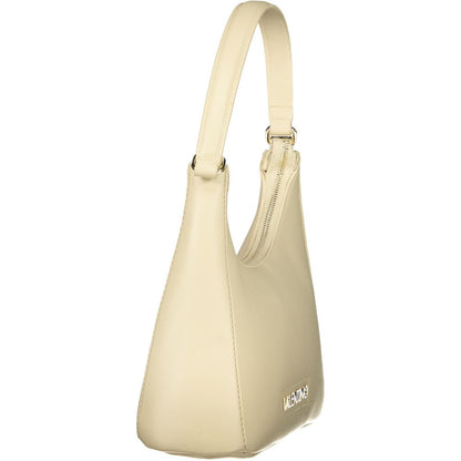Beige Polyurethane Womens Bag with Handle and Adjustable Strap