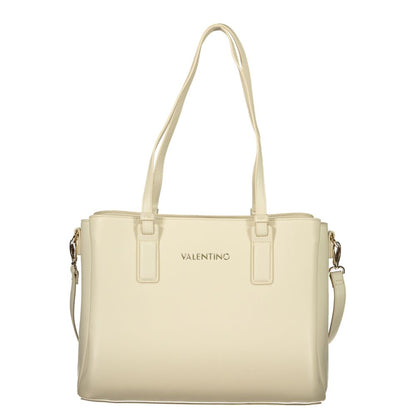Beige Polyurethane Women's Bag