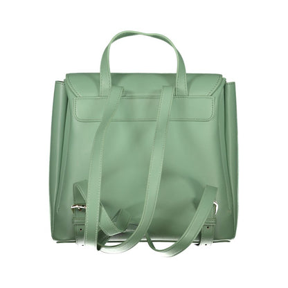 Green Polyurethane Women's Backpack