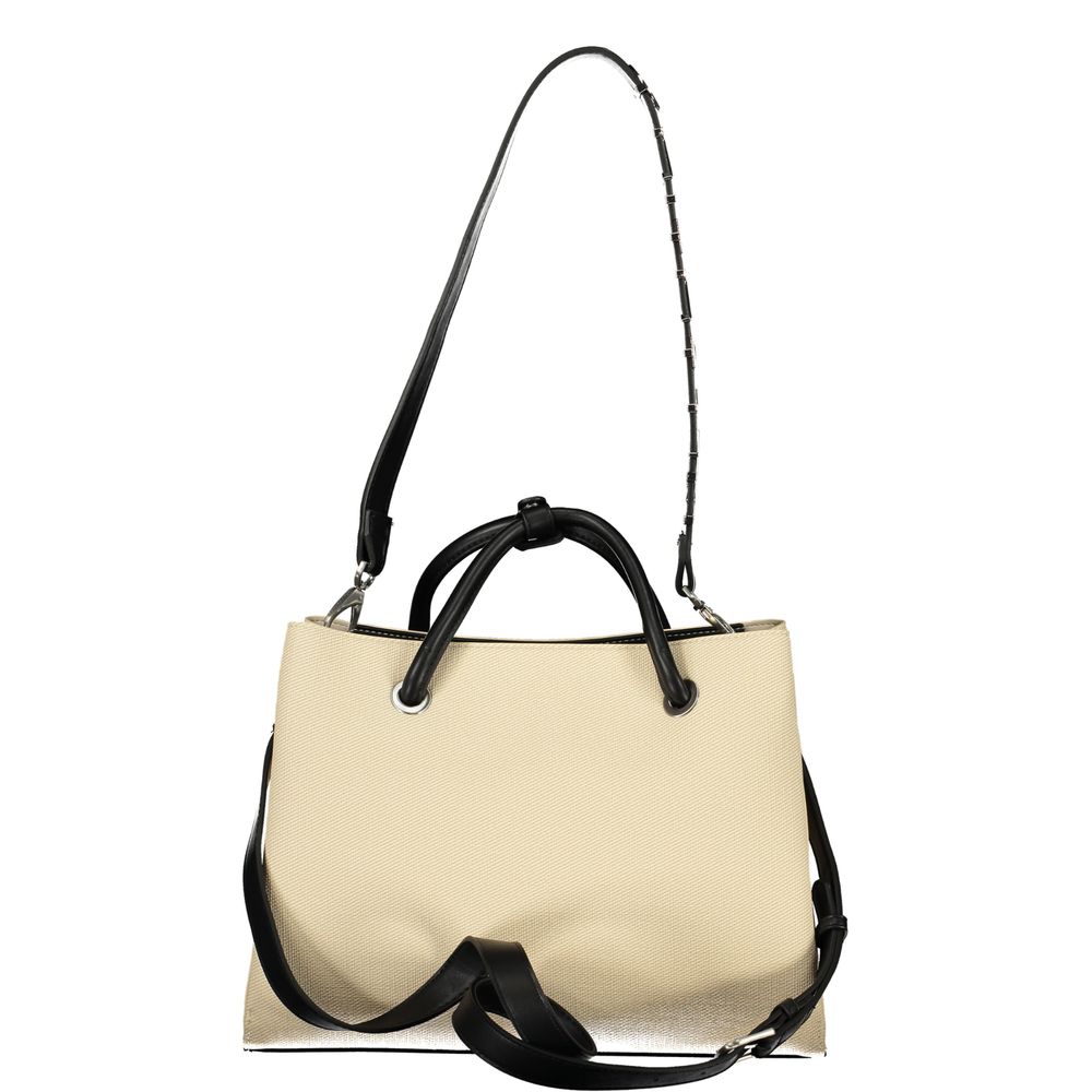 Beige Polyurethane Women's Bag