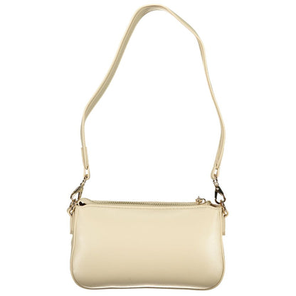 Beige Polyurethane Women's Bag