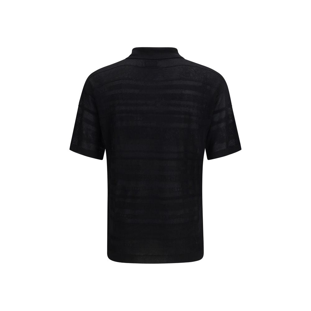 Black Cotton Polo Shirt