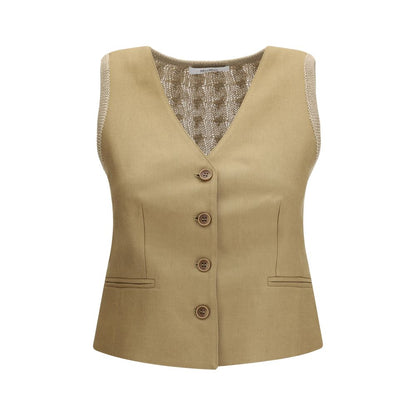 Beige Linen Waistcoat