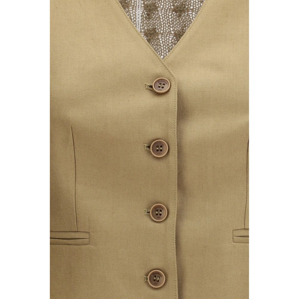 Beige Linen Waistcoat