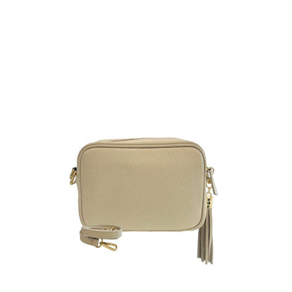 Beige Cowhide Crossbody Bag