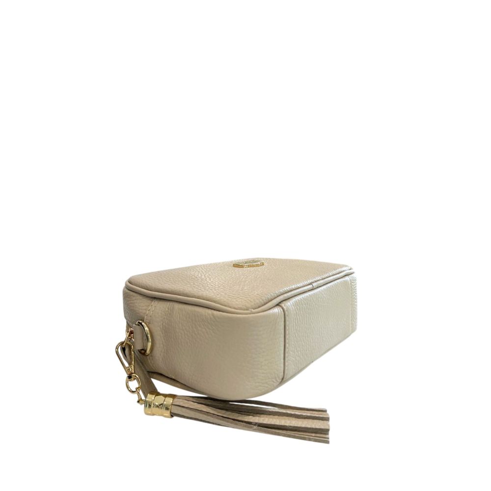 Beige Cowhide Crossbody Bag