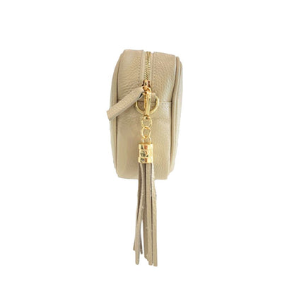 Beige Cowhide Crossbody Bag