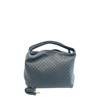 Blue Leather Women Handbag