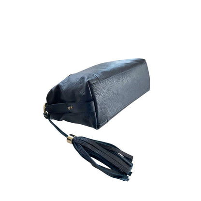 Blue Leather Women Handbag