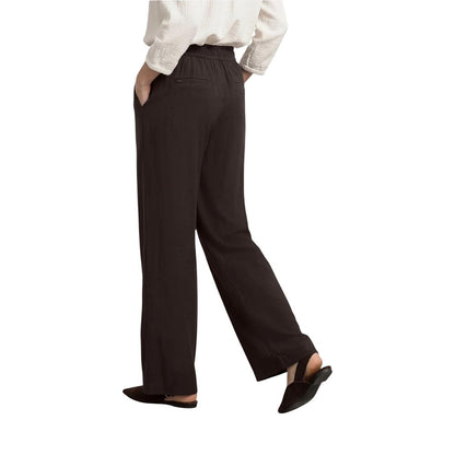 Brown Viscose Casual Pants