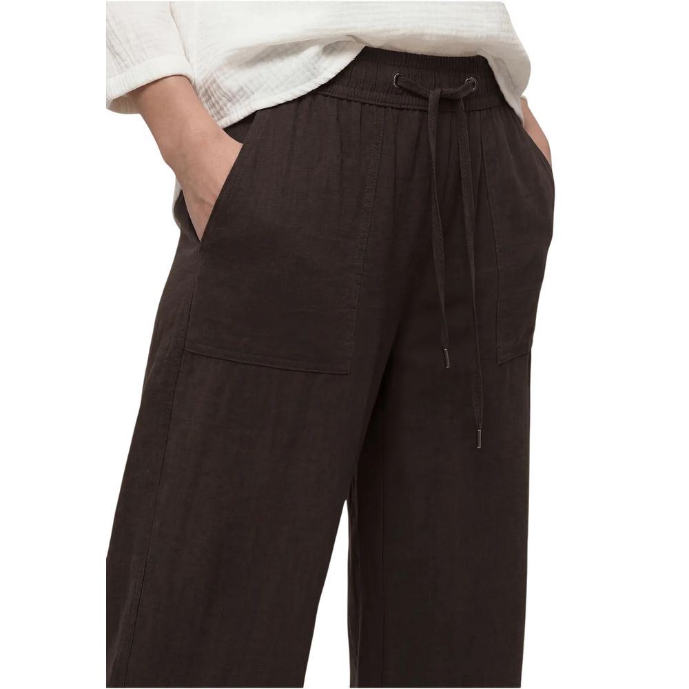 Brown Viscose Casual Pants