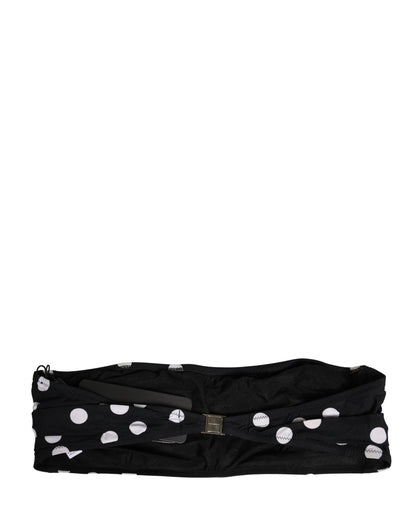 Black White Polka Dot Bandeau Beachwear Swimwear