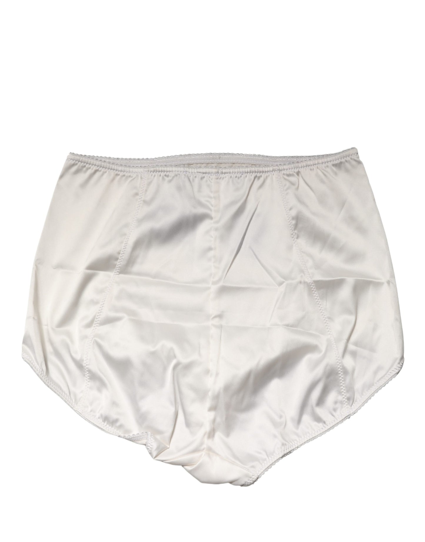 White Silk Blend High Waist Girdle Panty Underwear