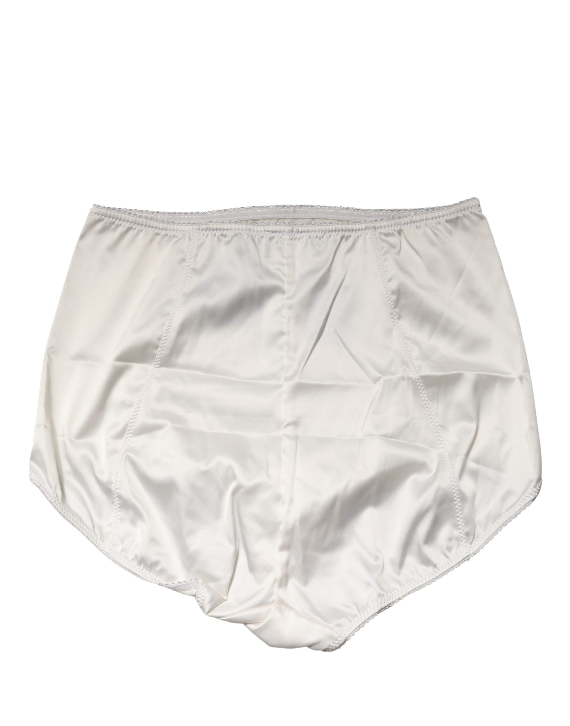 White Silk Blend High Waist Girdle Panty Underwear