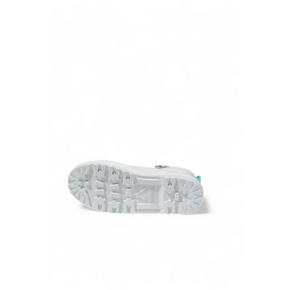 White Fabric Chunky Sneakers