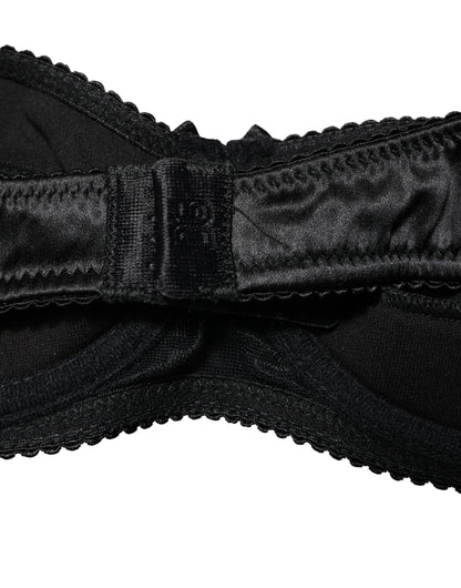Black Semi-Pad Underwire Balconette Bra Underwear