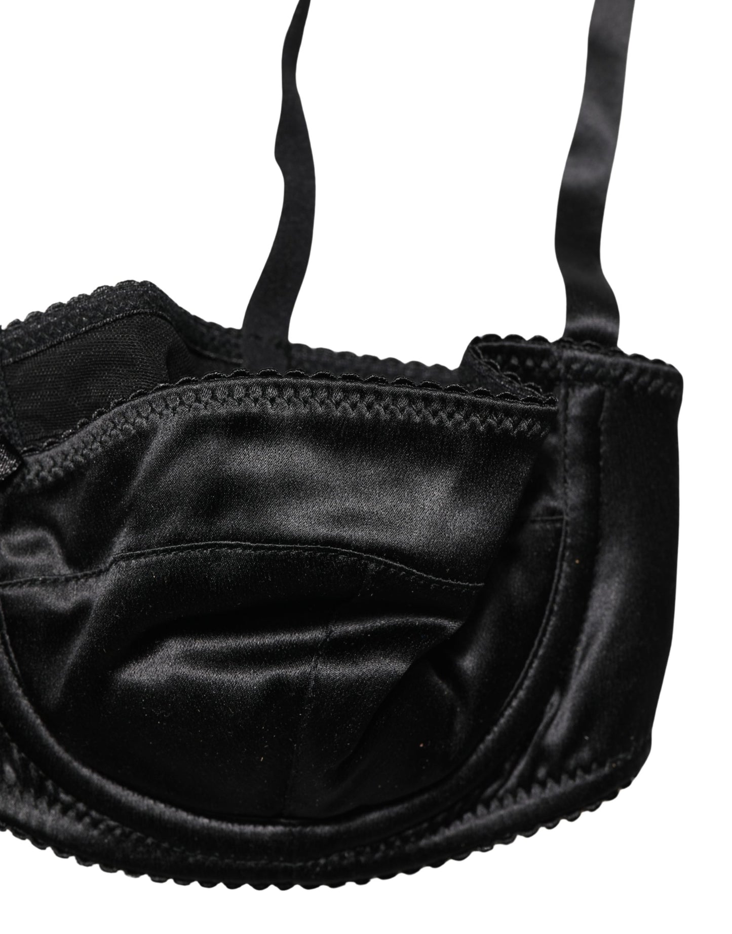 Black Semi-Pad Underwire Balconette Bra Underwear