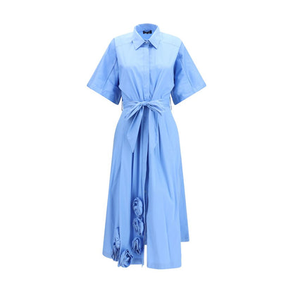 Blue Cotton Casual Dress
