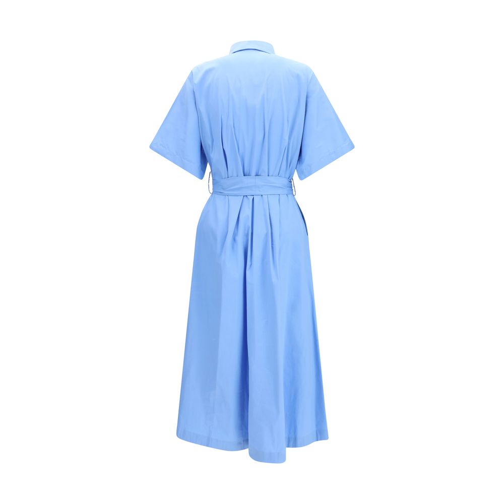 Blue Cotton Casual Dress