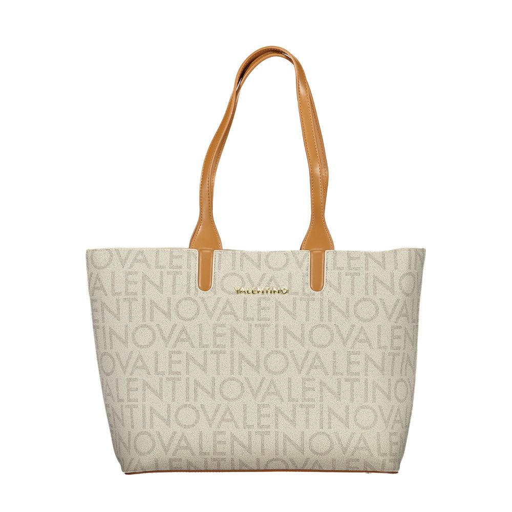 Beige Polyurethane Women's Bag